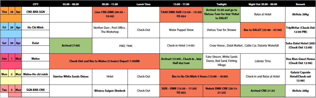 timetable